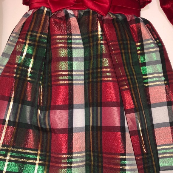 Plaid Holiday toddler dress with red bolero jacket - Picture 3 of 6
